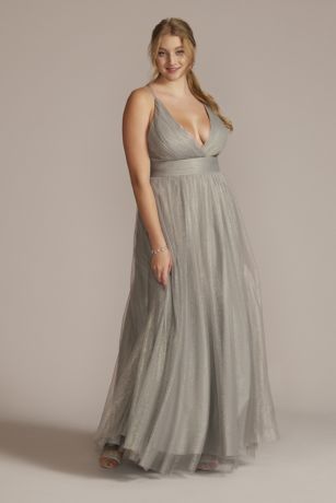 Deep-V Sparkle A-Line Prom Dress ...